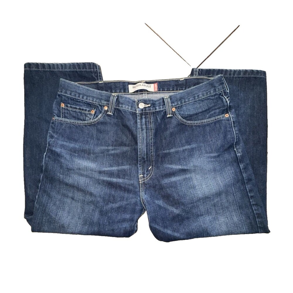 Levi's 505 Men's Jeans 38x30 Regular Fit Straight Leg Dark Wash Blue Denim  2009